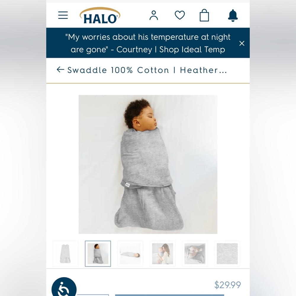 HALO Heather Gray SWADDLE